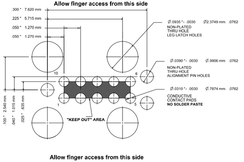 10 pin needle adapter footprint